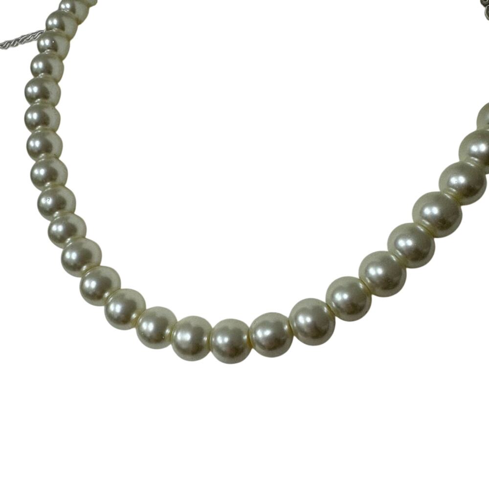Faux Pearl Necklace Womens Jewelry Classic Trad Wife Traditional Short Strand